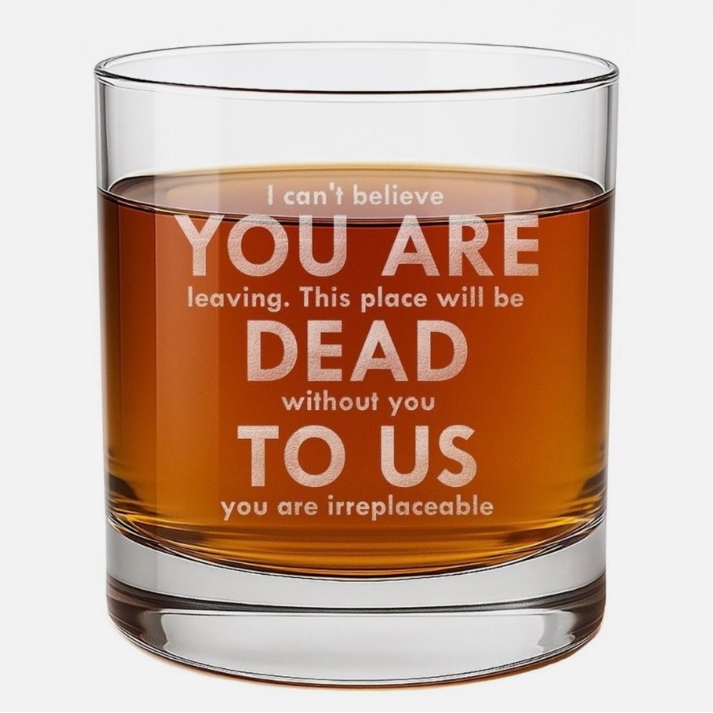 YOU ARE DEAD TO US Retirement Rocks Glass